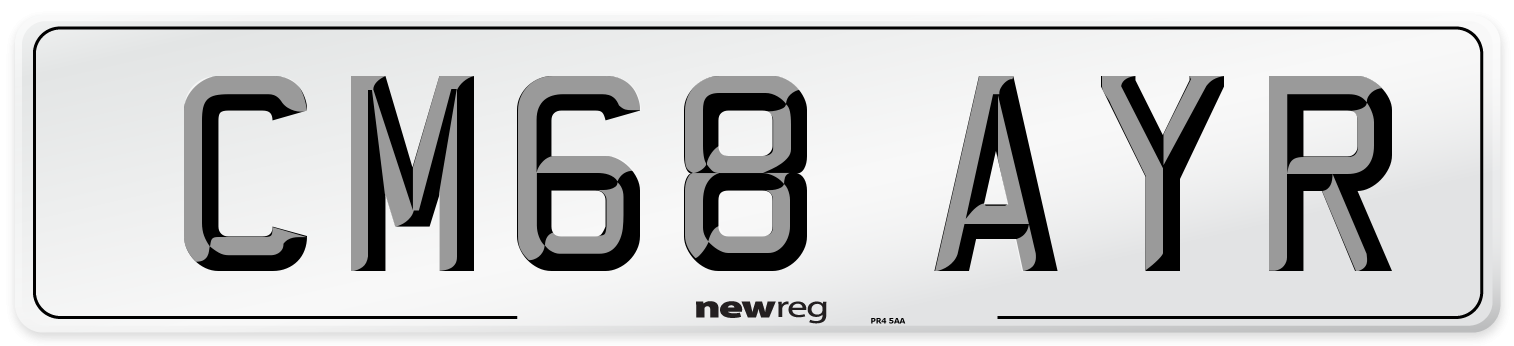 CM68 AYR Number Plate from New Reg